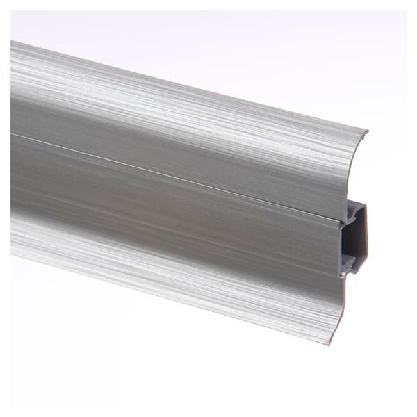 Lišta soklová PVC CEZAR PREMIUM Striebro (Brúsený Hliník) M201